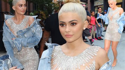 Kylie Jenner Dazzles in an Embellished Miu Miu Minidress